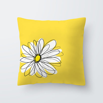 Geometric yellow Hawaiian pillowcase