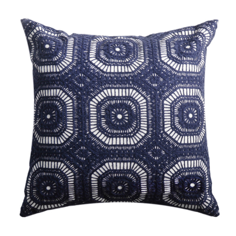 Nordic embroidery floral cotton pillowcase