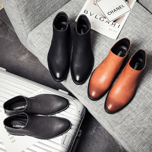 Men's New High-Top British Leather Shoes