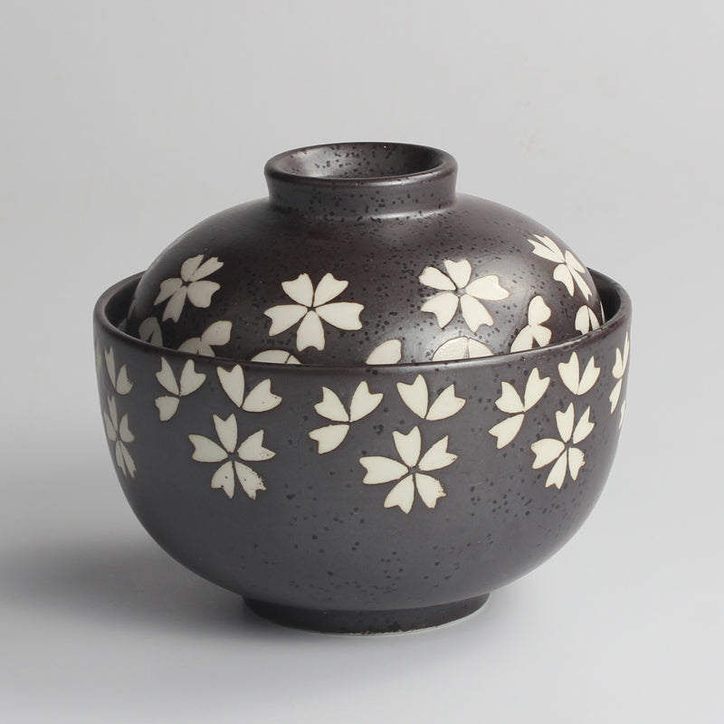 Japanese Ceramic Rice Bowl With Lid Preservation Cup