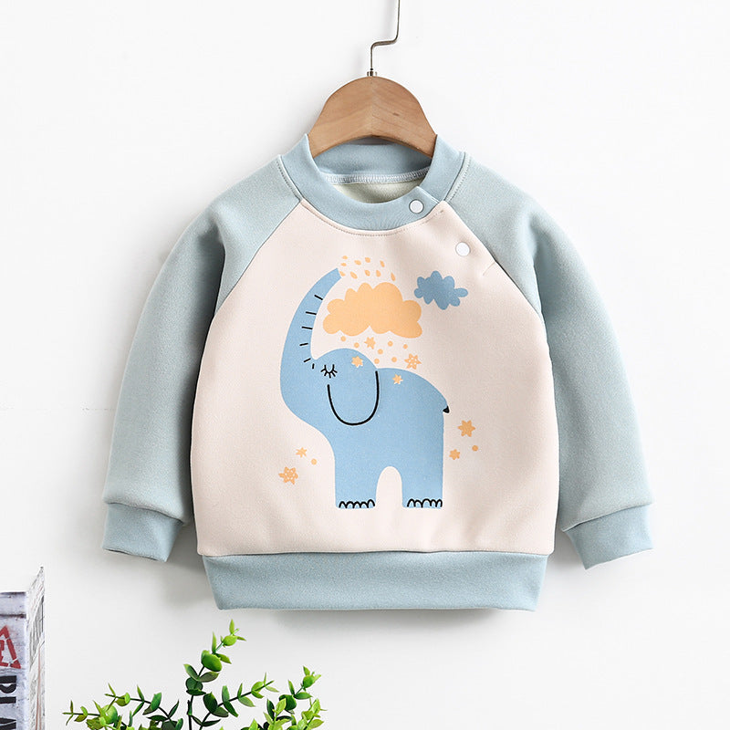Long-sleeved pullover warm fleece thickened children's sweater