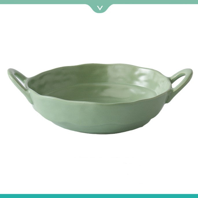 Nordic Ceramic Deformed Binaural Bowl Creative Home Irregularity