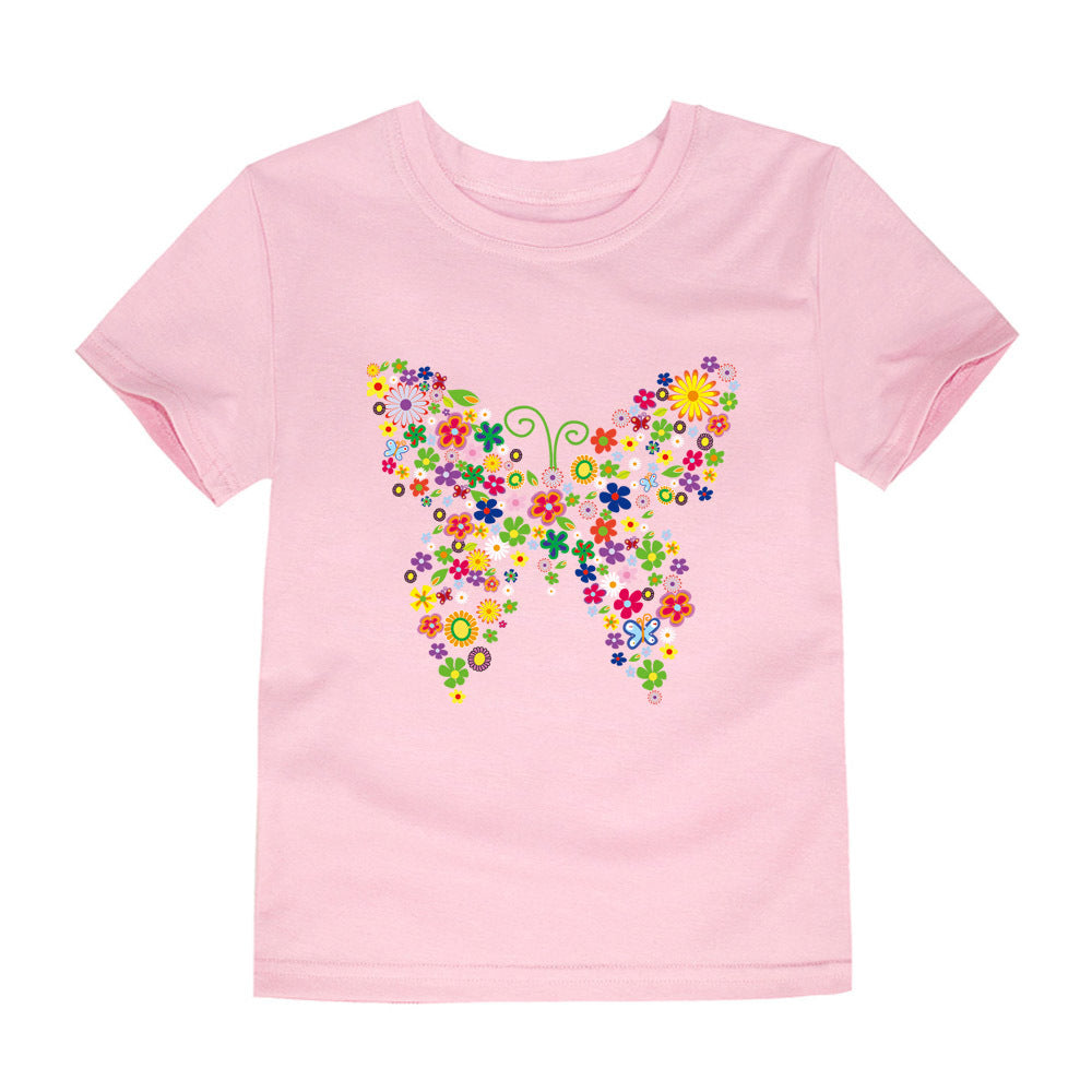 Men's And Women's Baby Half-sleeved Cartoon Printed T-shirt