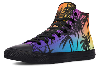 Men's And Women's Fashion Color Printing High-top Canvas Shoes