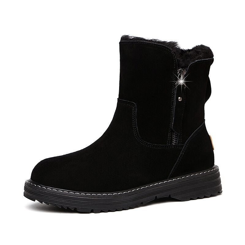 Cotton-padded shoes for ladies with velvet