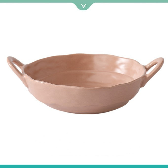 Nordic Ceramic Deformed Binaural Bowl Creative Home Irregularity