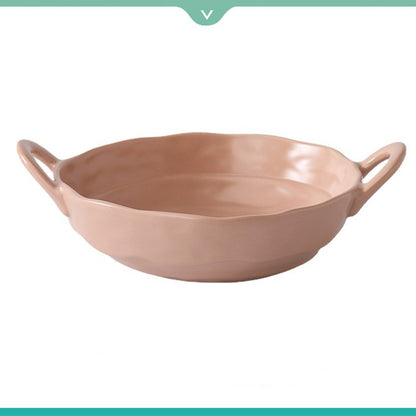 Nordic Ceramic Deformed Binaural Bowl Creative Home Irregularity