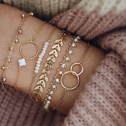 European And American Personality Small Flower Arrow Leaf Bracelet