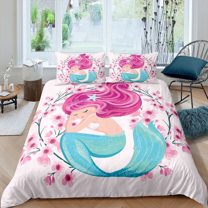 Home Textile Digital Printing Cartoon Mermaid Duvet Cover