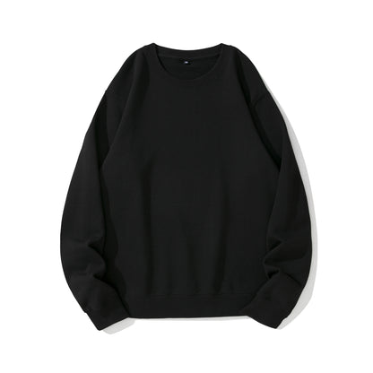 Heavyweight Round Neck Sweater Thickened Terry Solid Color Couple