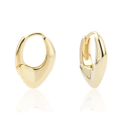 Glossy Personality Sterling Silver Stud Earrings Simple