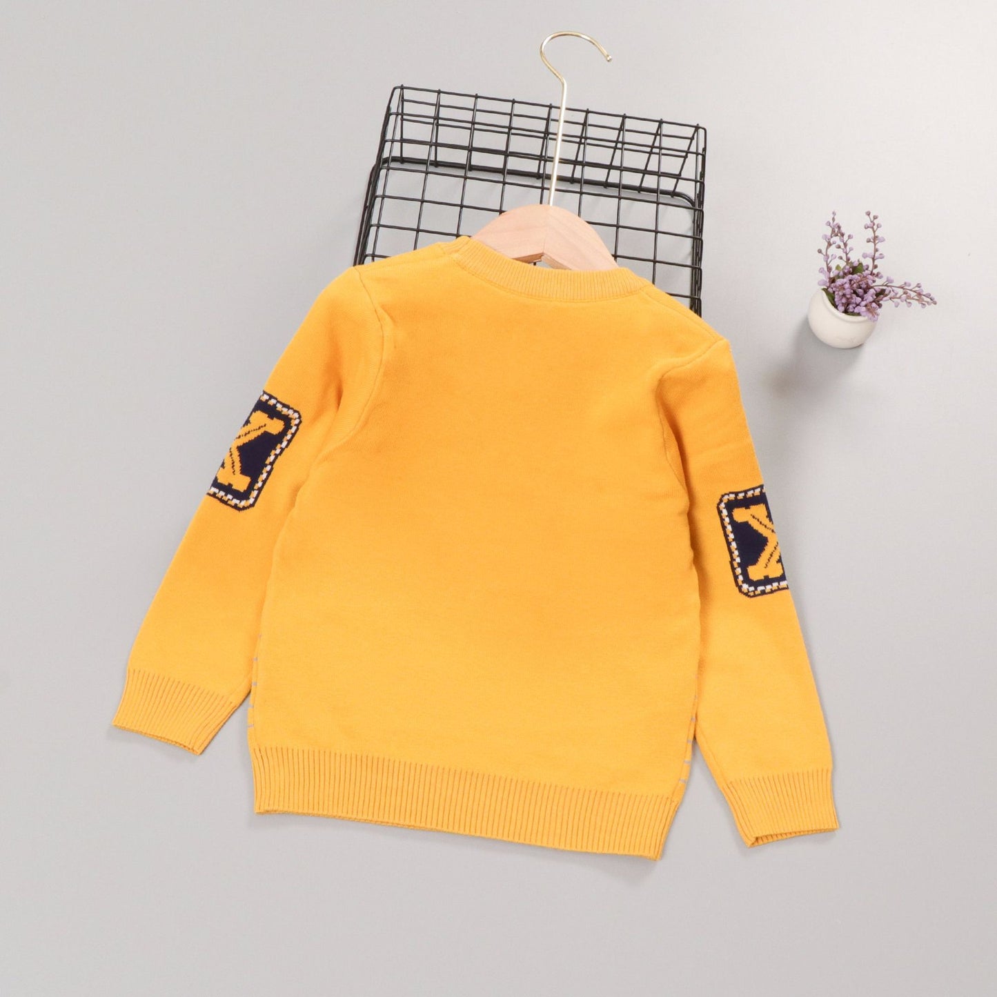 Autumnwinter New Cotton Line Cartoon Bear Excavator Boy's PulloverChildren's Long-sleeved Sweater