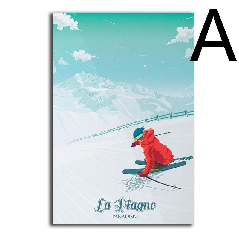 French Mountain Ski Resort Canvas Poster