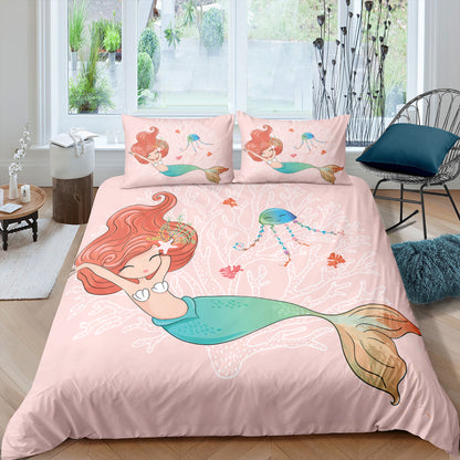 Home Textile Digital Printing Cartoon Mermaid Duvet Cover