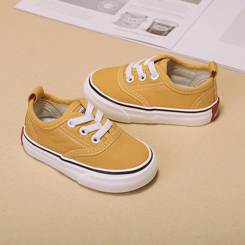 Child Bear Simple Solid Color Canvas Shoes