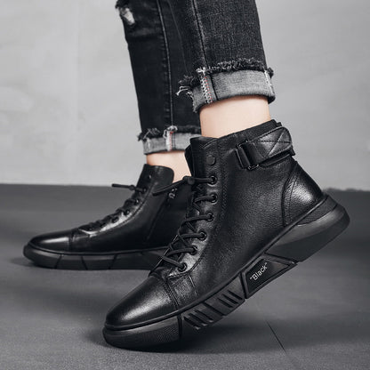 Men's New Leather Plush Martin Boots Casual