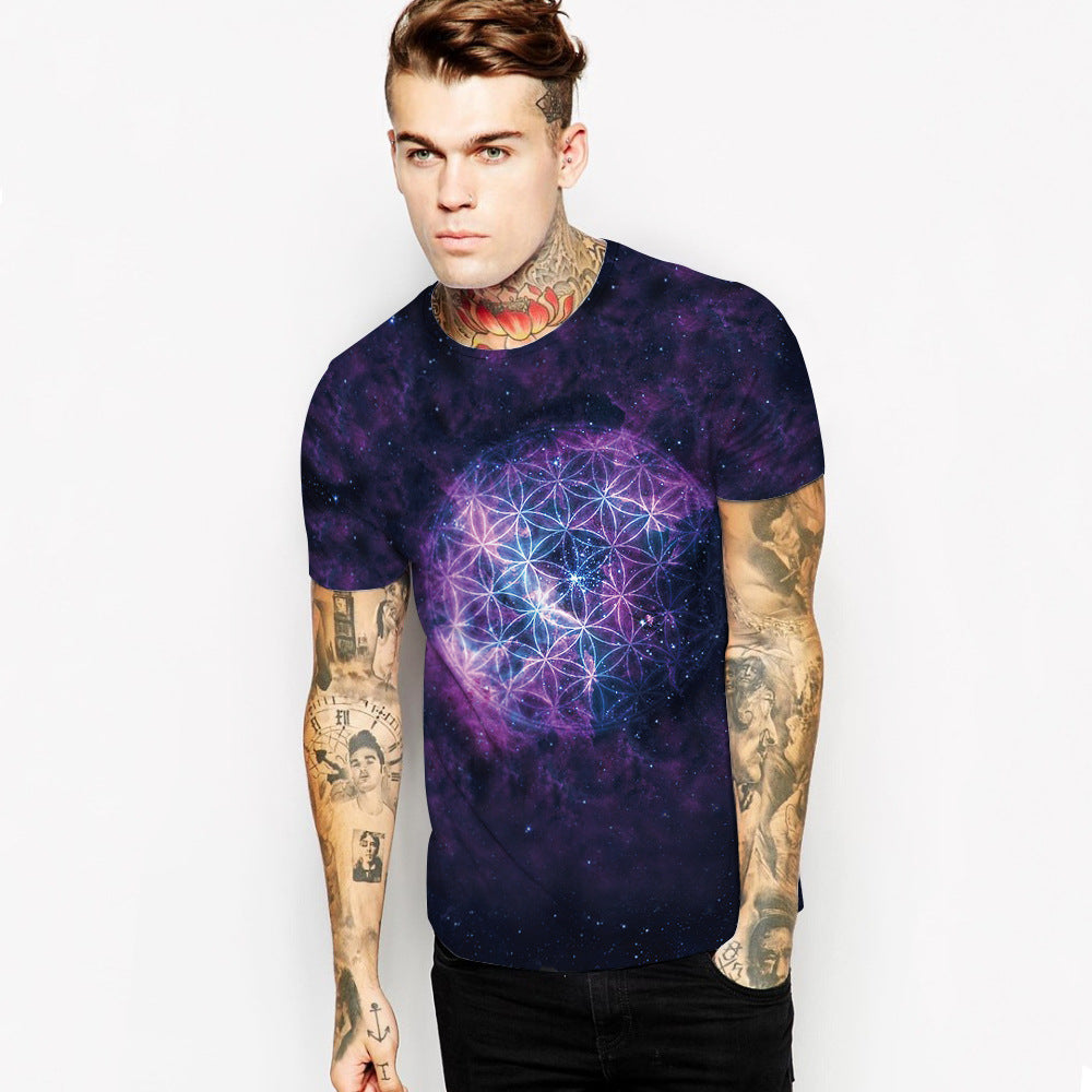 Kaleidoscope Ball T-shirt Digital Printing Men's Casual Versatile Sports Quick-drying Breathable Top
