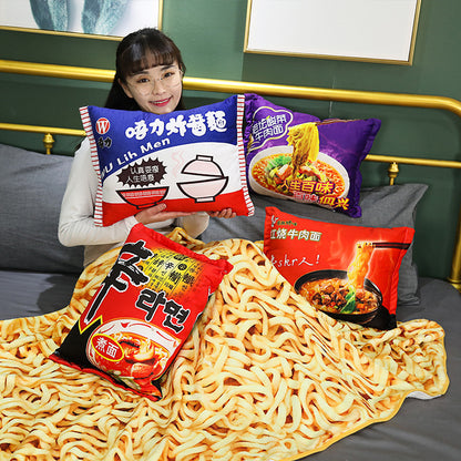 Instant noodles pillow blanket