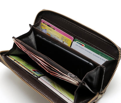 Plaid long single pull wallet mobile phone bag