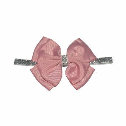 European and American popular children's headwear New double silver bag waist bow hair band