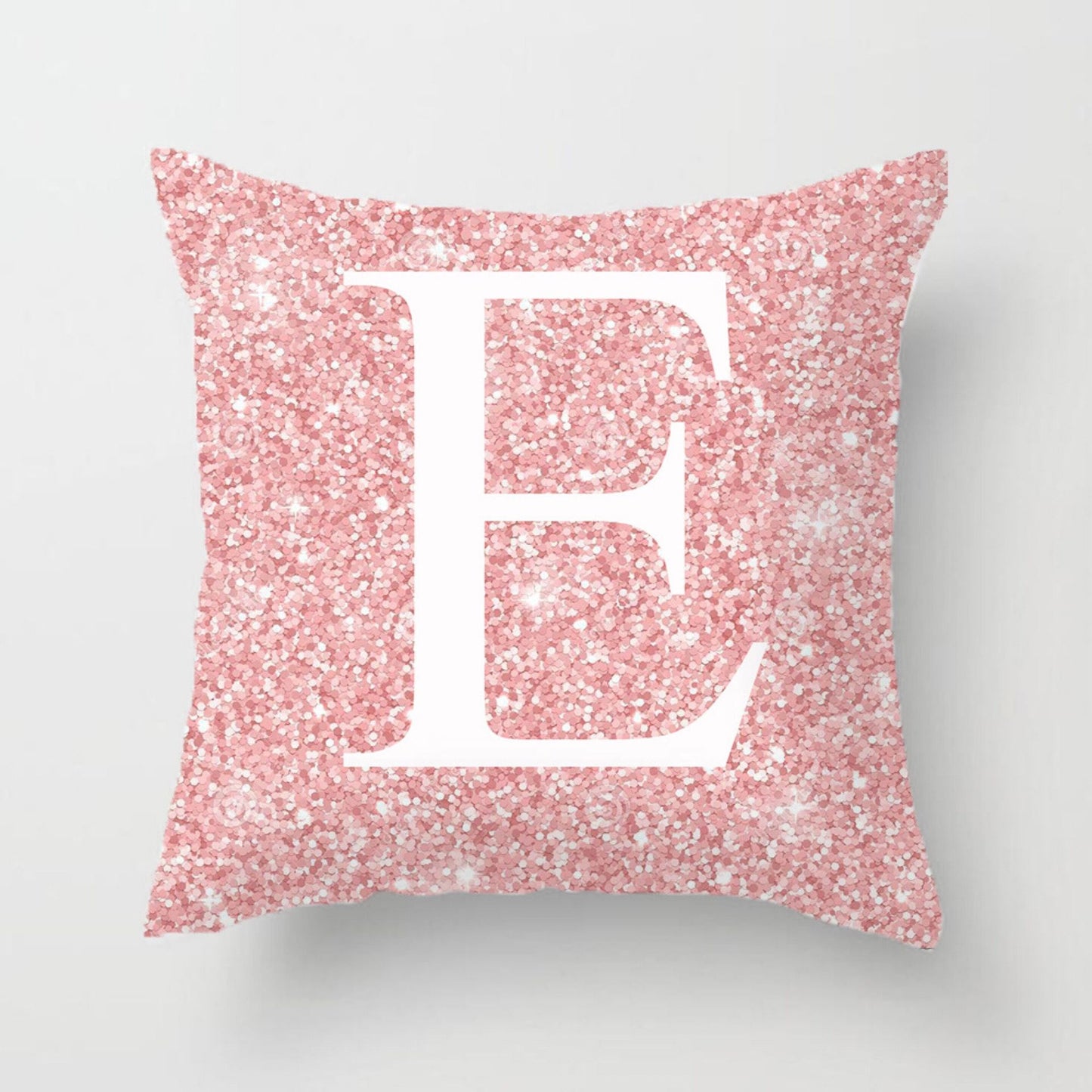 Metal Letters Peach Skin Fabric Pillow Cover Cushion Cover