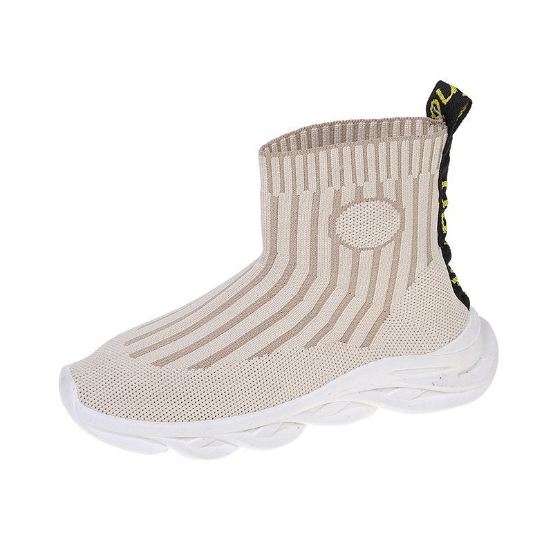 Girls high top casual knit shoes boots cotton boots