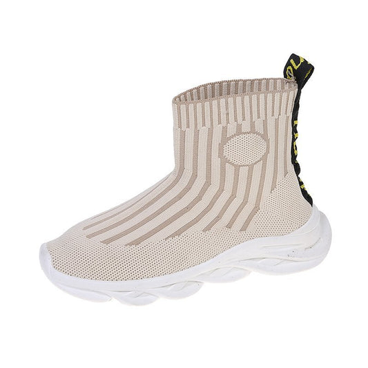 Girls high top casual knit shoes boots cotton boots
