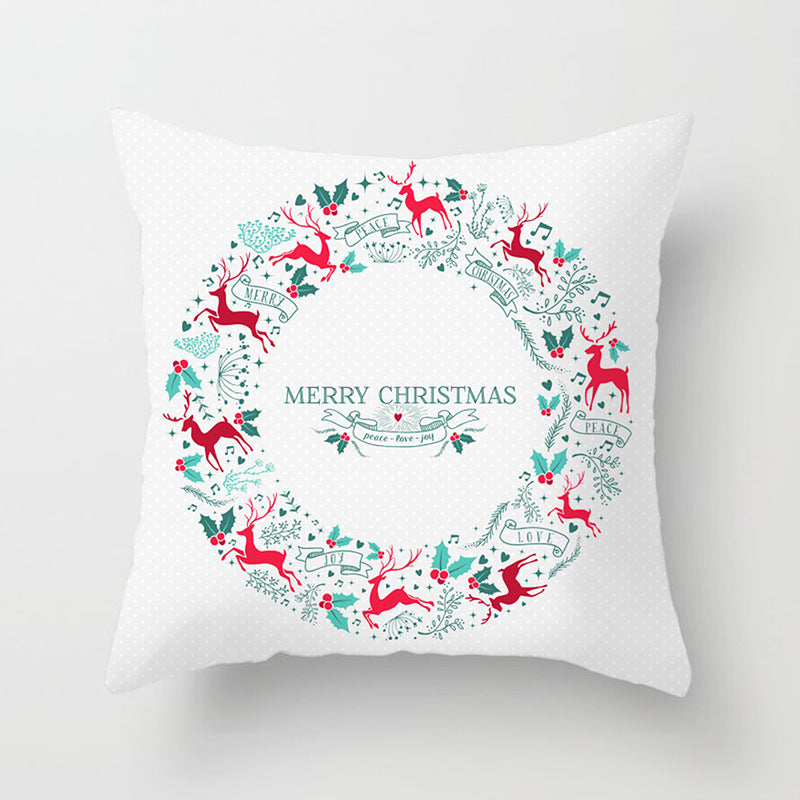 Santa Cartoon Digital Printed Sofa Pillow Cushion