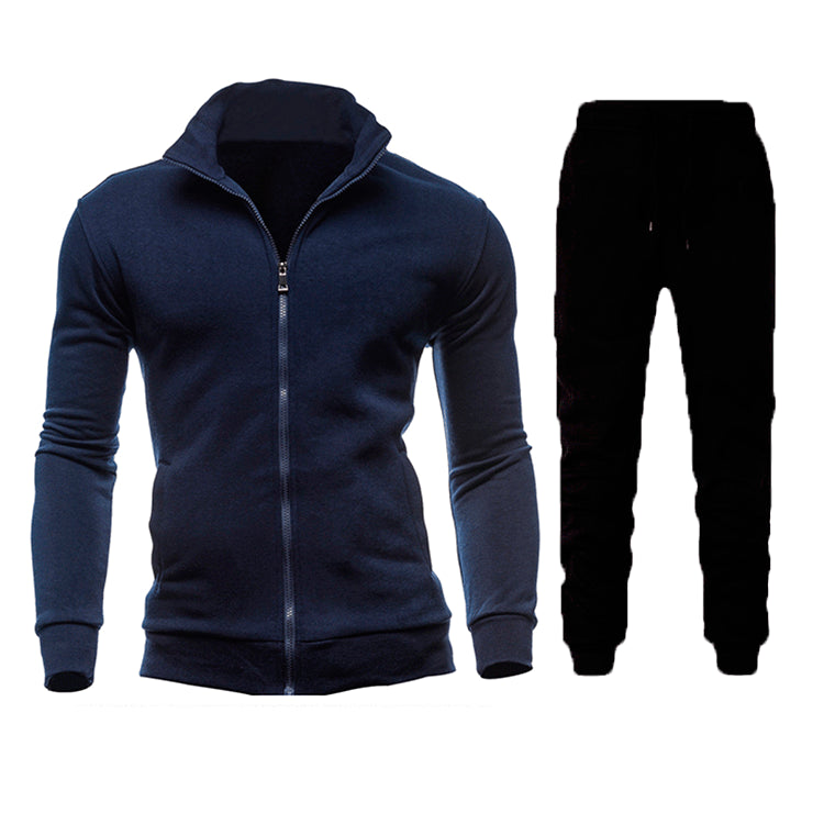 Men's Sports Sweater Zippered Mock Neck