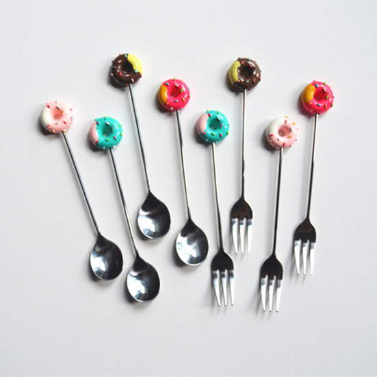 Doughnut cutlery fork spoon