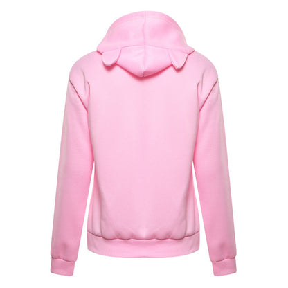 Harajuku Kawaii Cat Ear Cap Hoodies Women I AM A CAT Printed Hooded Sweatshirts Pink Top Cute Long Sleeve Loose Pullover Moletom