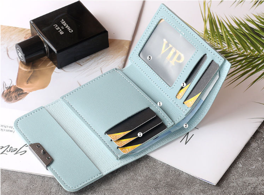Small Purse Female Short Style Folding Personality Student Mini Money Clip