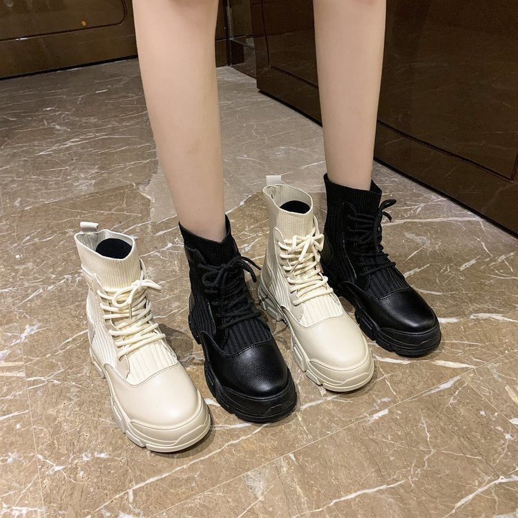 Knit socks boots