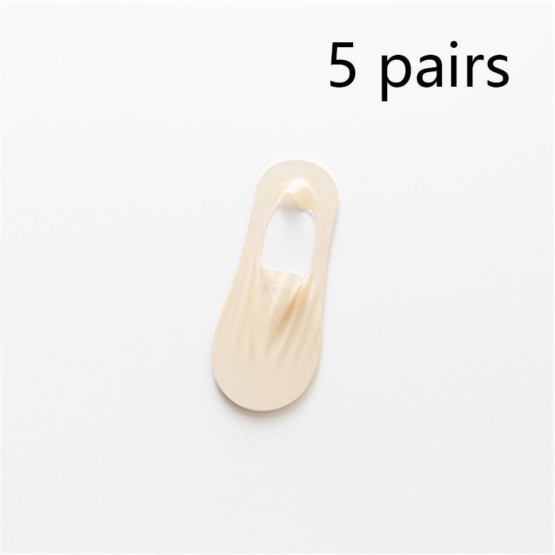 Ice Silk Low Top Socks Cotton Bottom Invisible Thin Silicone Non-slip Tight