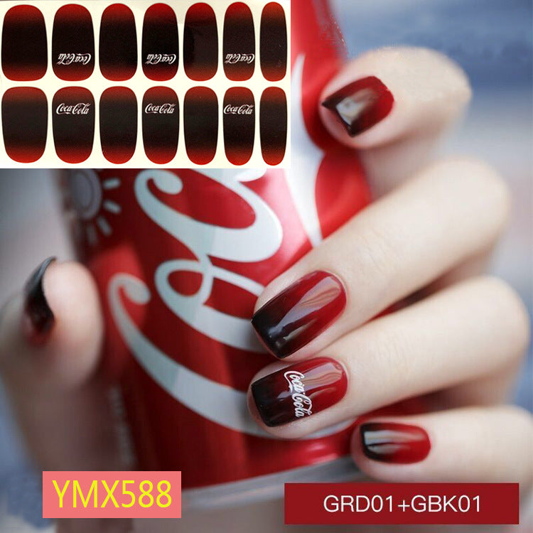 Net Red Nail Stickers Sports Style Trend Pepsi Logo