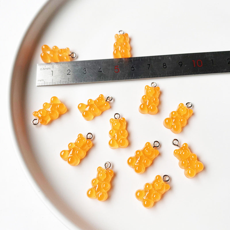 Jelly color bear earrings earrings pendant