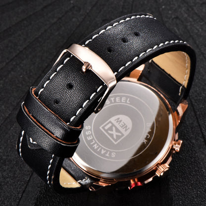 Aliexpress watch brand foreign trade belt calendar quartz watch Amazon's explosion spot one generation