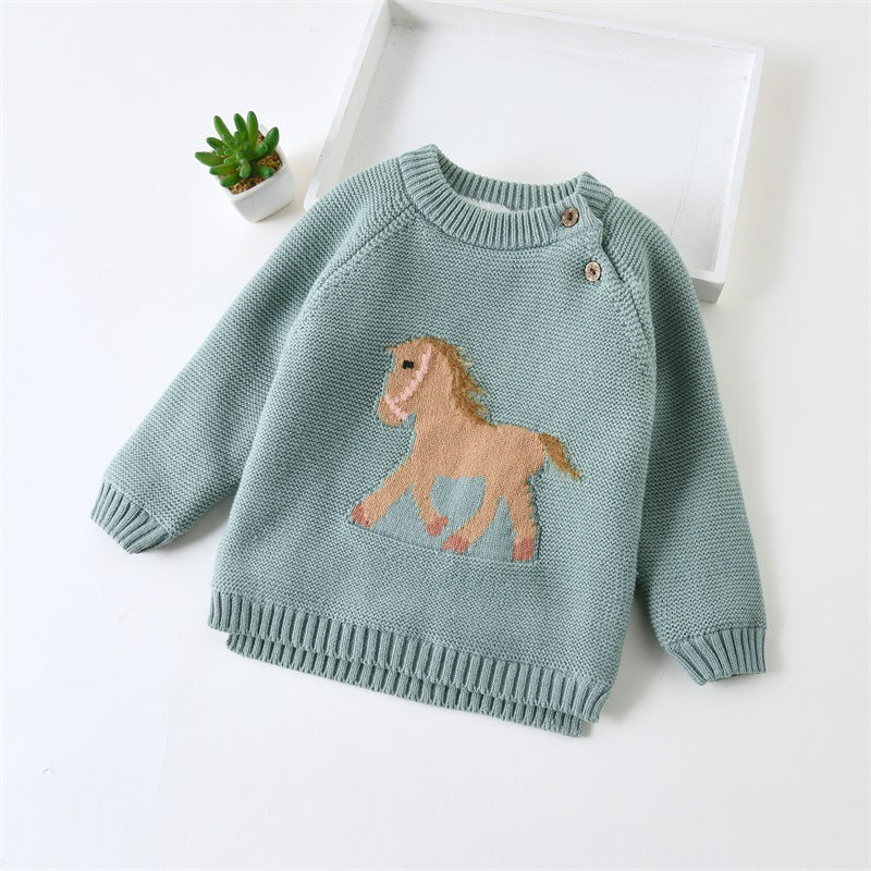 Girls Sweater Autumn Padded Pullover Sweater