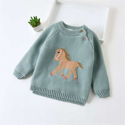 Girls Sweater Autumn Padded Pullover Sweater