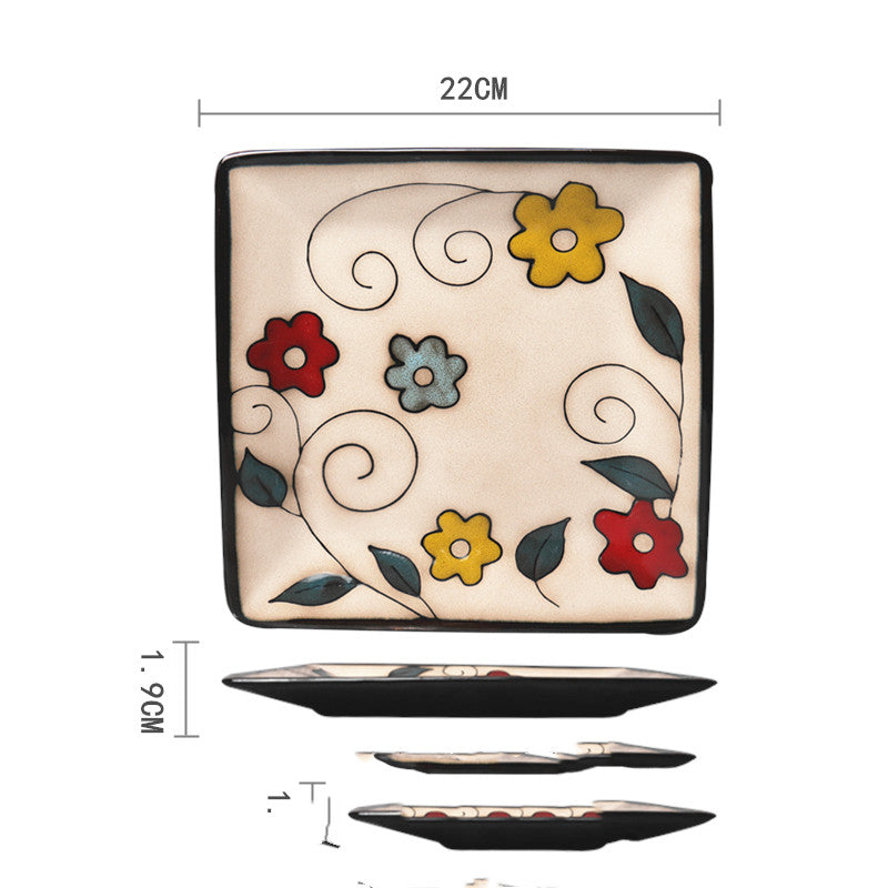 Ceramic Hand-painted Western Food Microwave Breakfast Plate