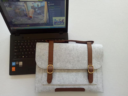 Laptop bag, pocket makeup bag