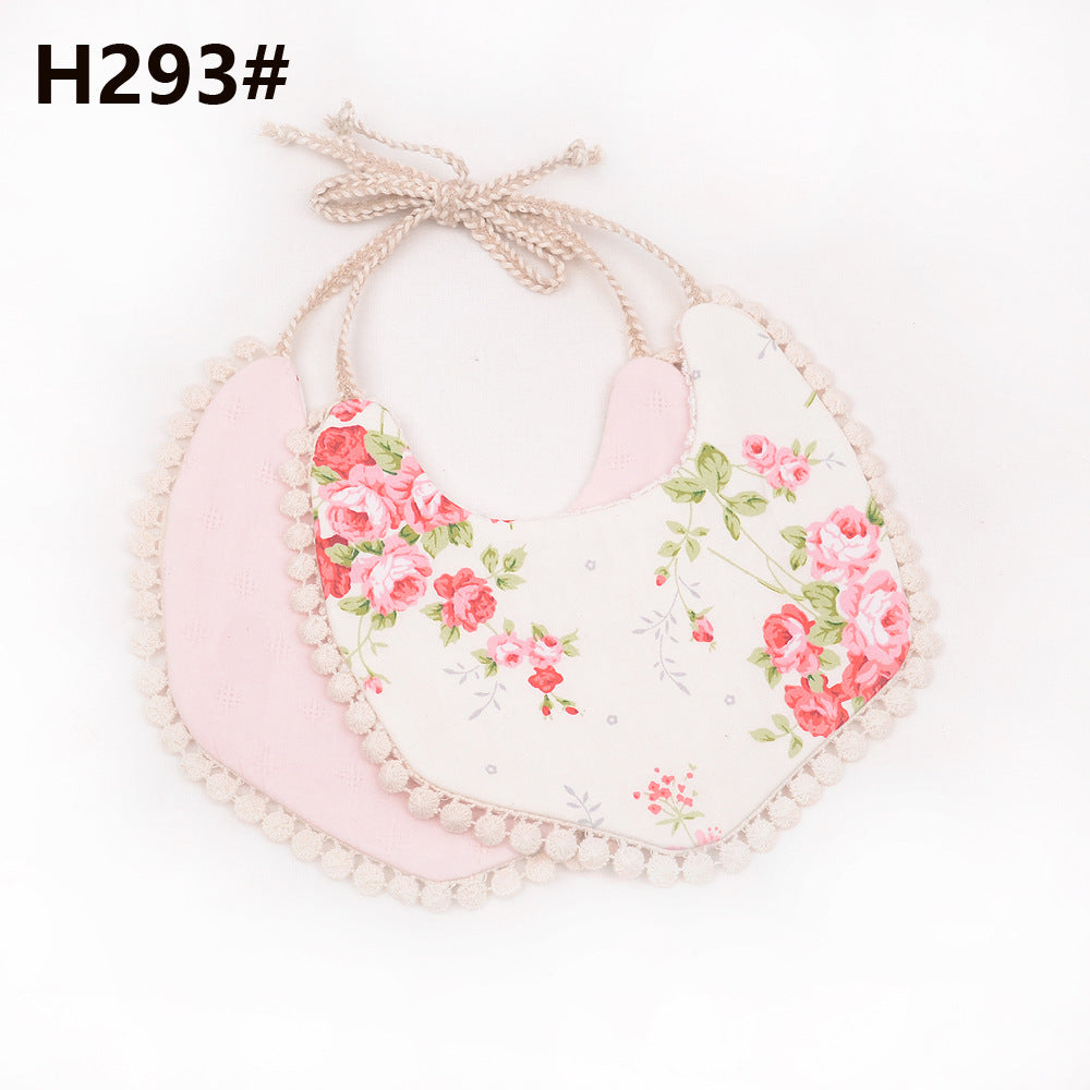 Cotton and linen two-layer saliva towel bib bib