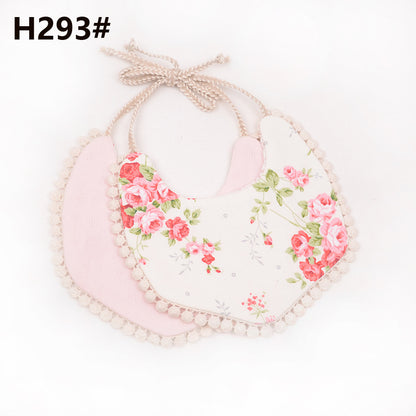 Cotton and linen two-layer saliva towel bib bib