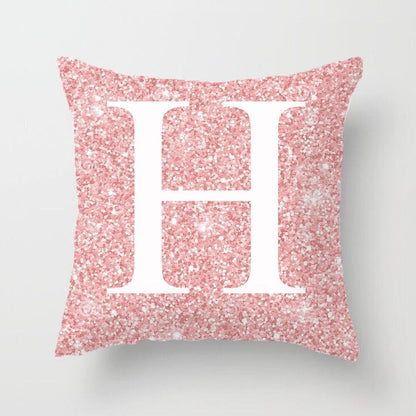 Metal Letters Peach Skin Fabric Pillow Cover Cushion Cover
