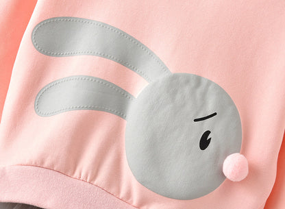 Kids girls dress autumn 2021 new children long sleeved chiffon skirt sweater stitching false two dress