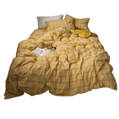 Simple check sheet duvet cover