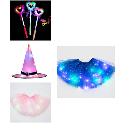 Magical & Luminous  LED Princess Halloween Tutu Skirt Sequins Shiny Skirt