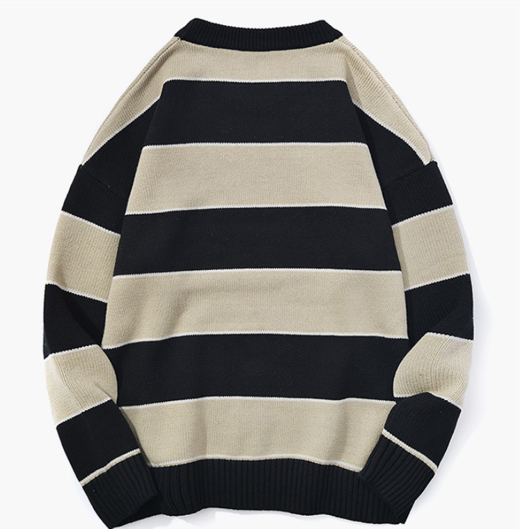 Casual Pullover Striped Sweater Men's And Women's Neutral Sweater