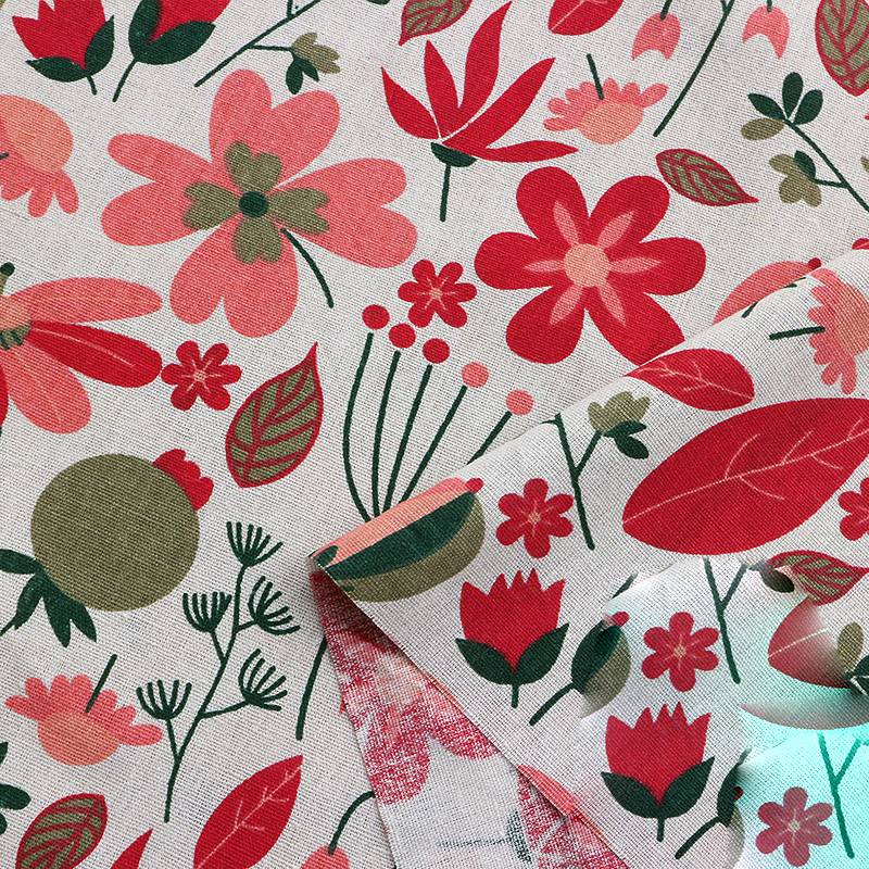 Ins linen fabric tablecloth curtain flower cloth