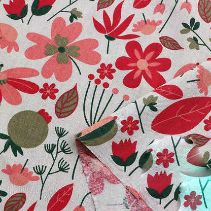 Ins linen fabric tablecloth curtain flower cloth